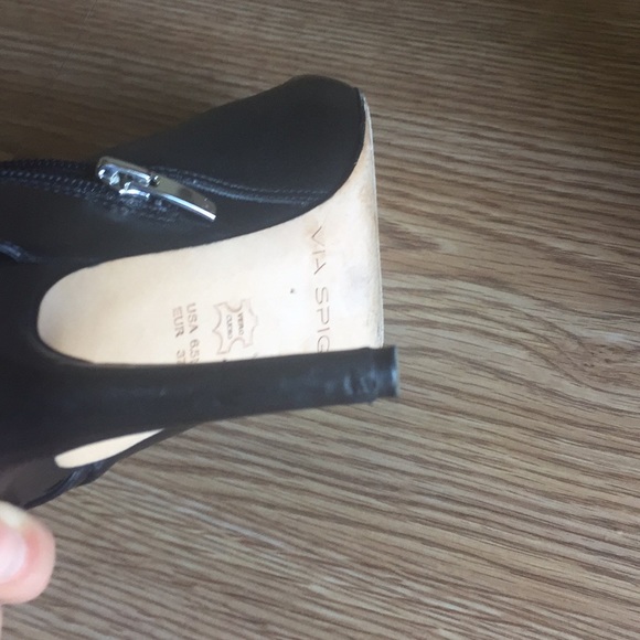 Via Spiga Leather Booties | Black - Picture 5 of 6